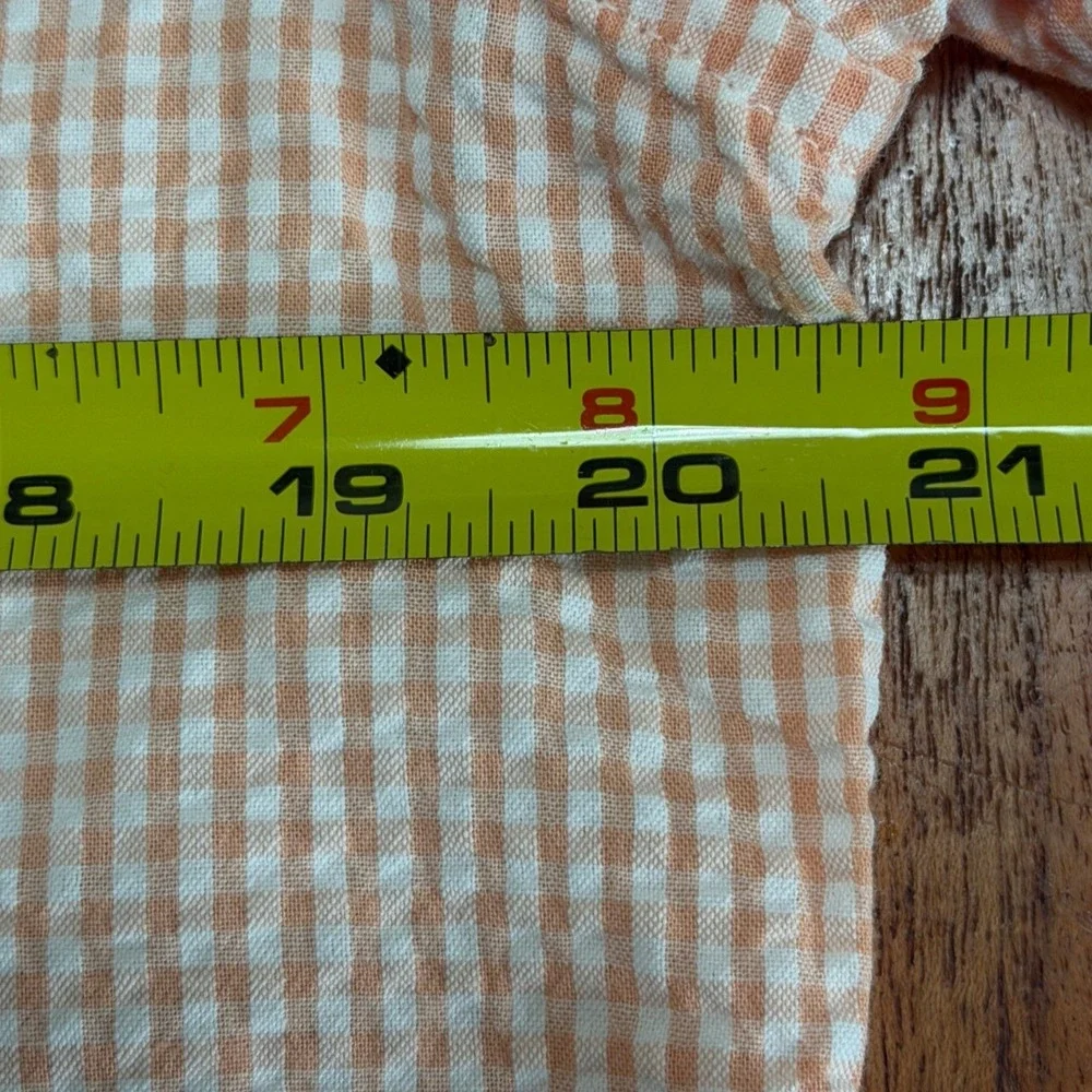 J Crew Mens Medium Seersucker 100% Organic Cotton Button Down Shirt Gingham